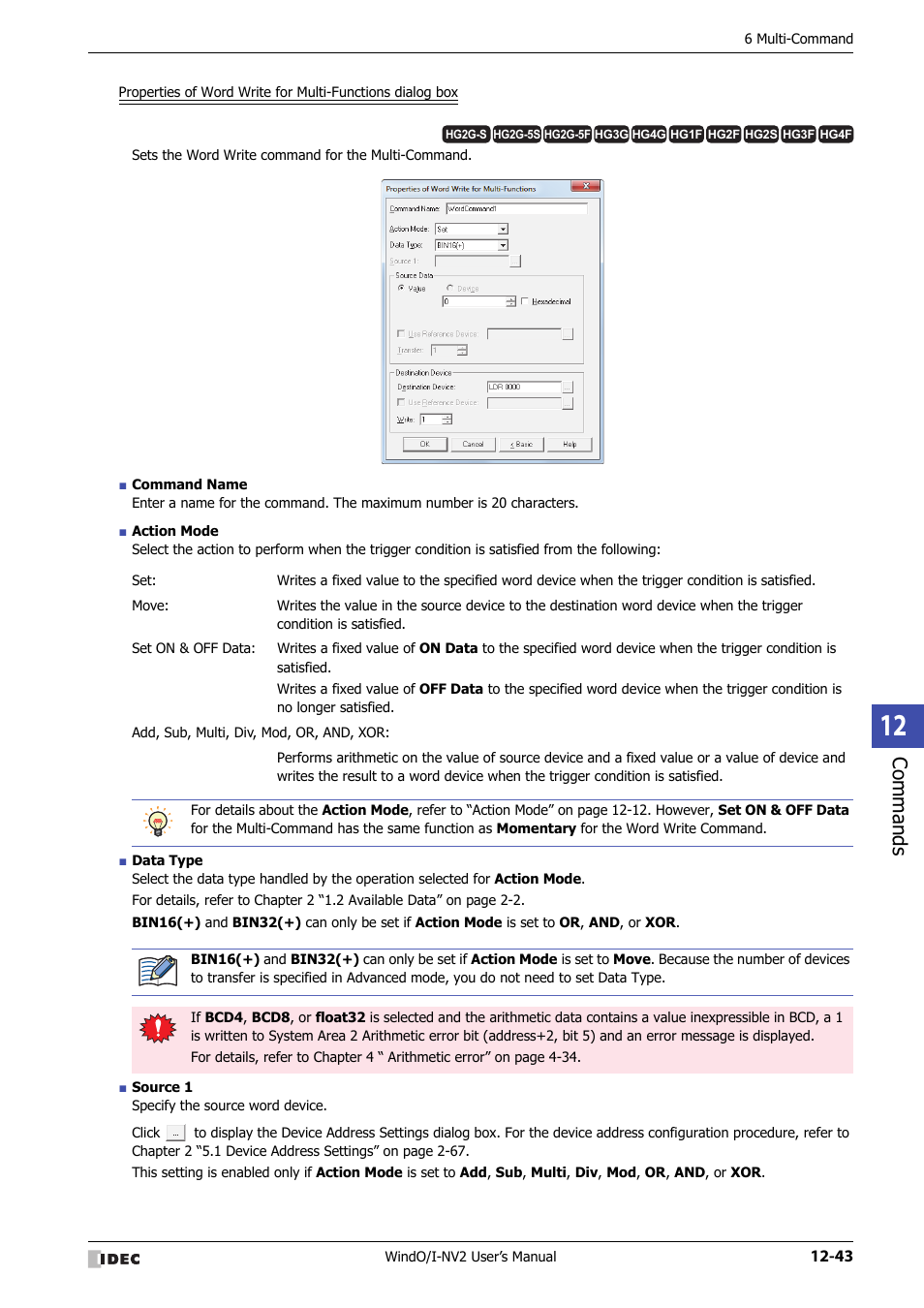 Commands | IDEC High Performance Series User Manual | Page 779 / 1448