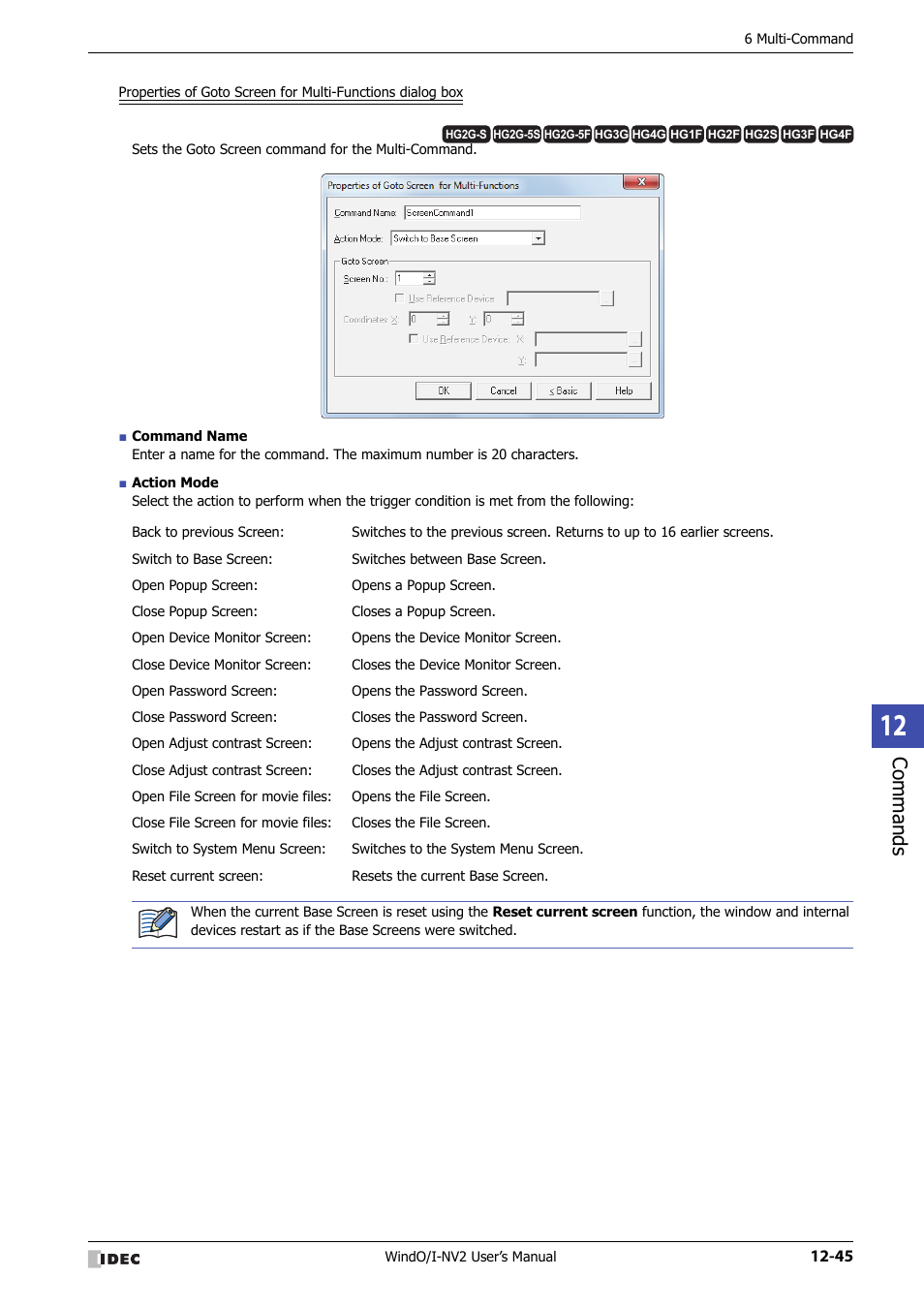 Commands | IDEC High Performance Series User Manual | Page 781 / 1448