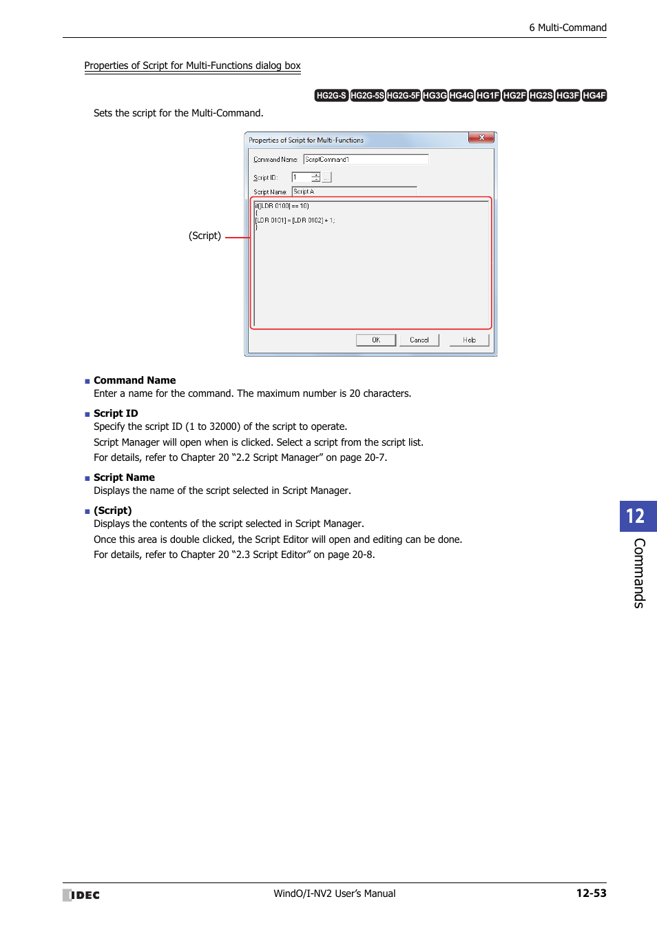 Commands | IDEC High Performance Series User Manual | Page 789 / 1448