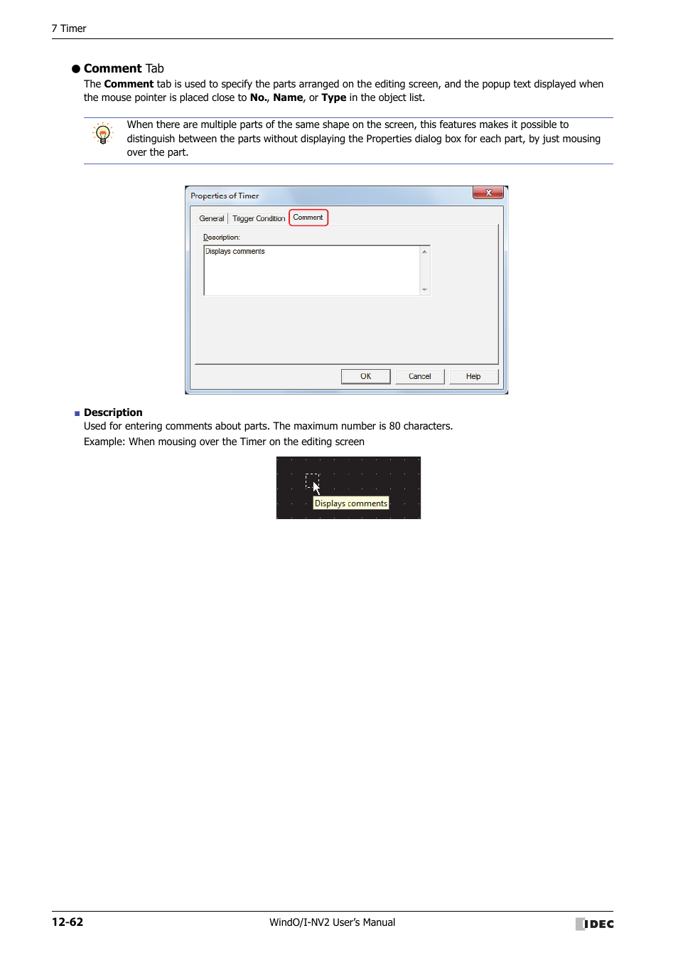 Comment tab | IDEC High Performance Series User Manual | Page 798 / 1448