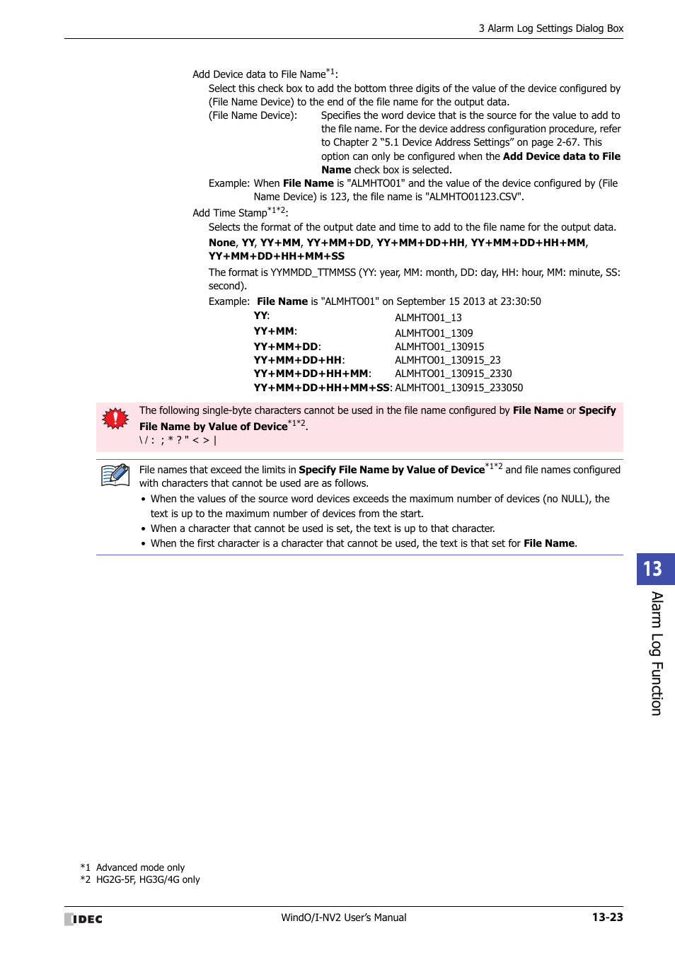 Alarm log function | IDEC High Performance Series User Manual | Page 821 / 1448