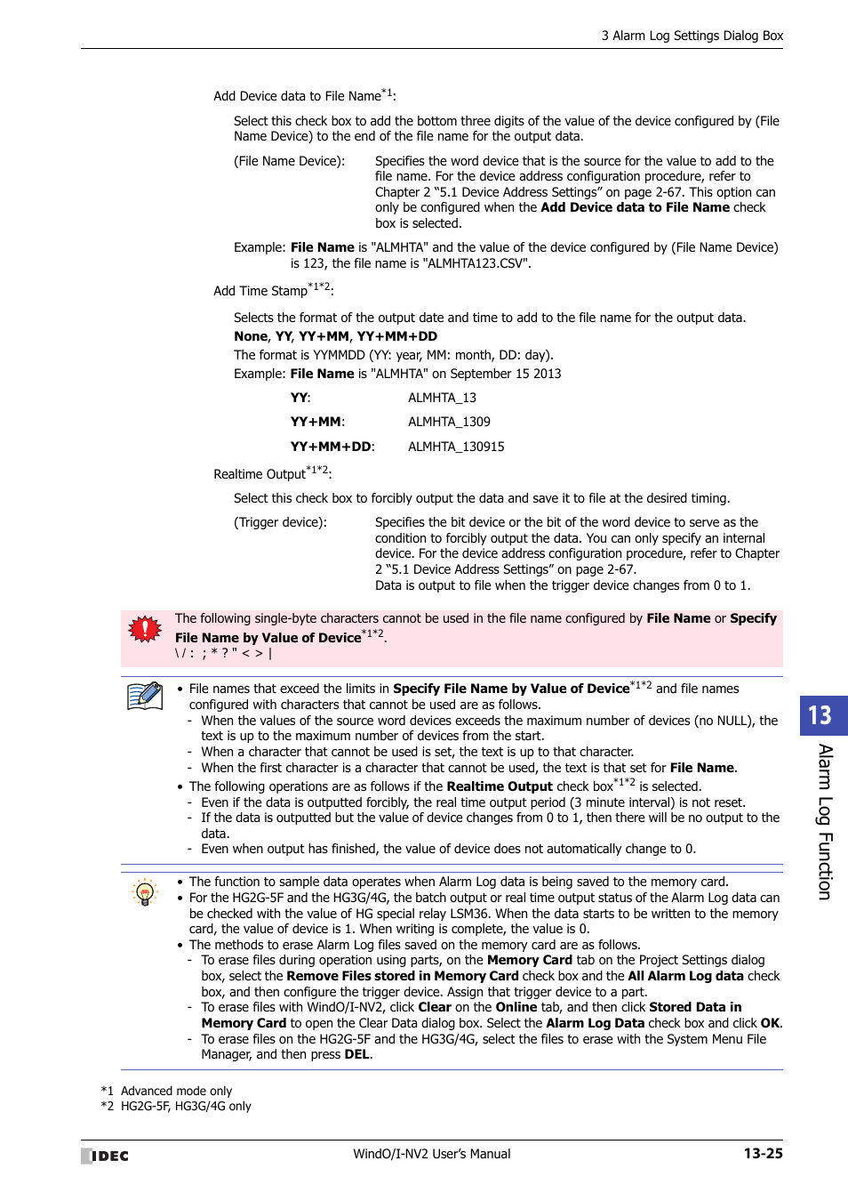 Alarm log function | IDEC High Performance Series User Manual | Page 823 / 1448