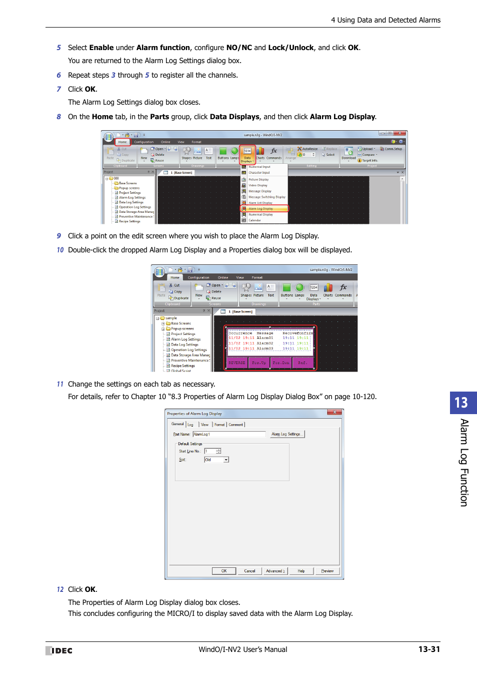 Alarm log function | IDEC High Performance Series User Manual | Page 829 / 1448