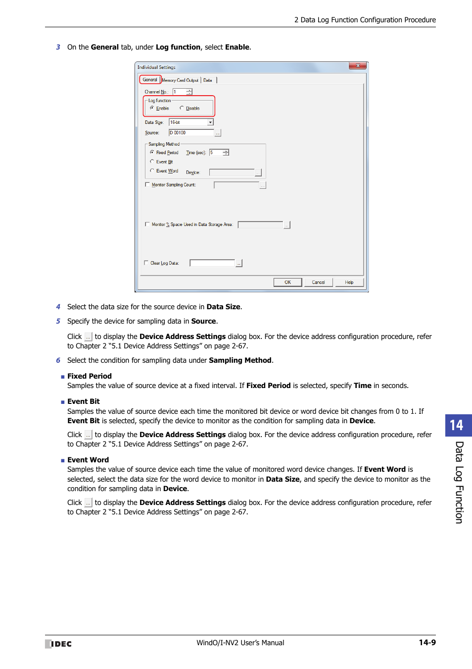 Data log function | IDEC High Performance Series User Manual | Page 847 / 1448