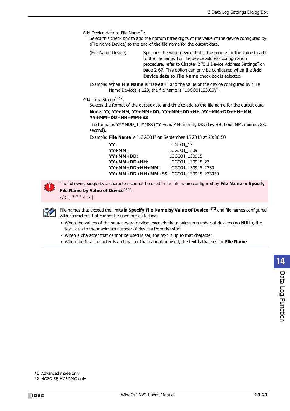 Data log function | IDEC High Performance Series User Manual | Page 859 / 1448