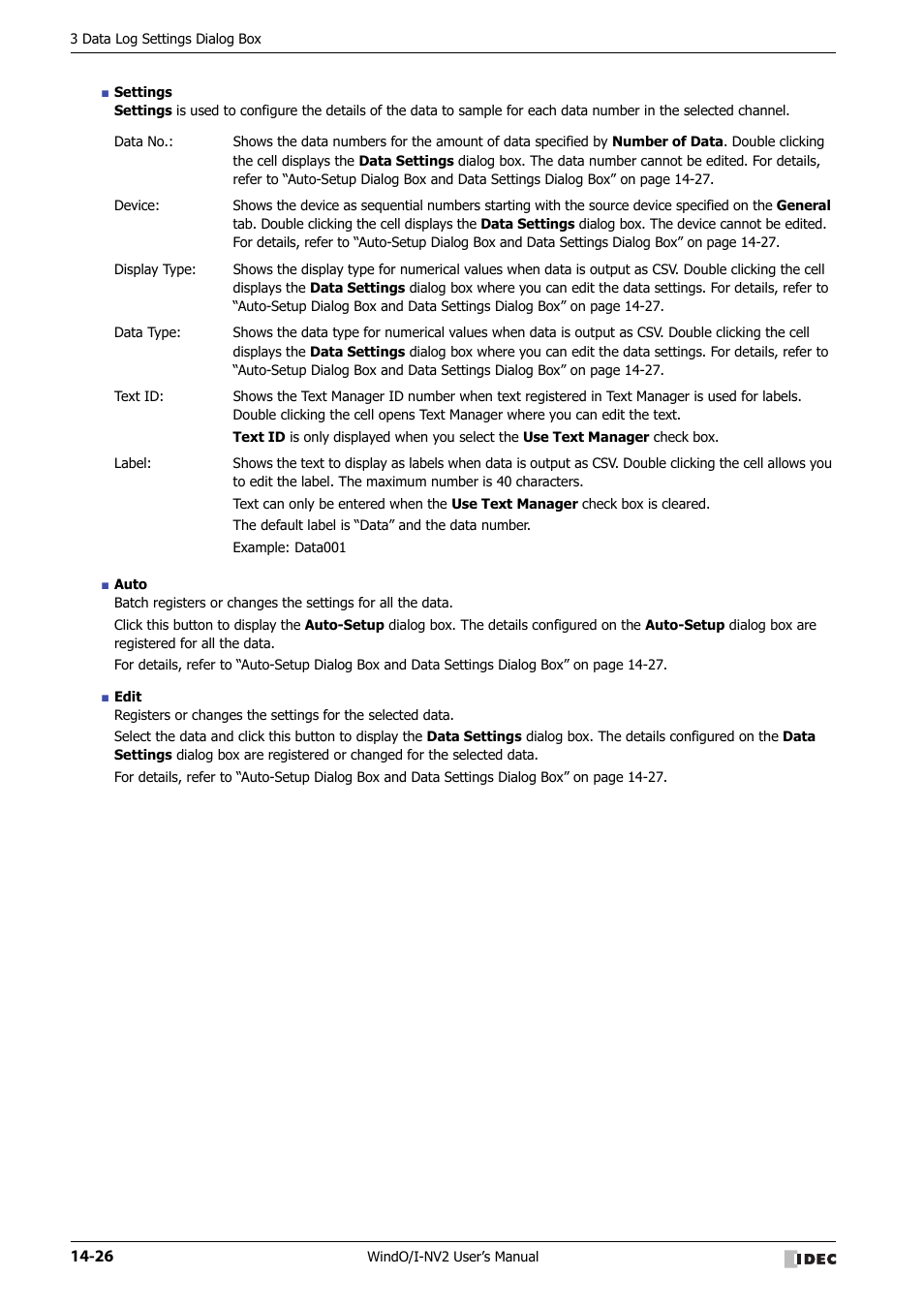 IDEC High Performance Series User Manual | Page 864 / 1448