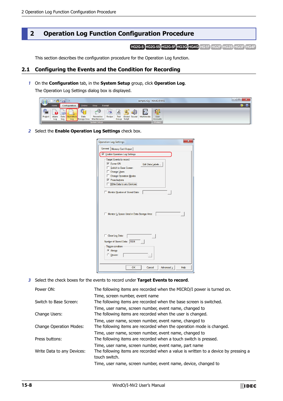 2 operation log function configuration procedure, Operation log function configuration procedure -8, 2operation log function configuration procedure | IDEC High Performance Series User Manual | Page 890 / 1448