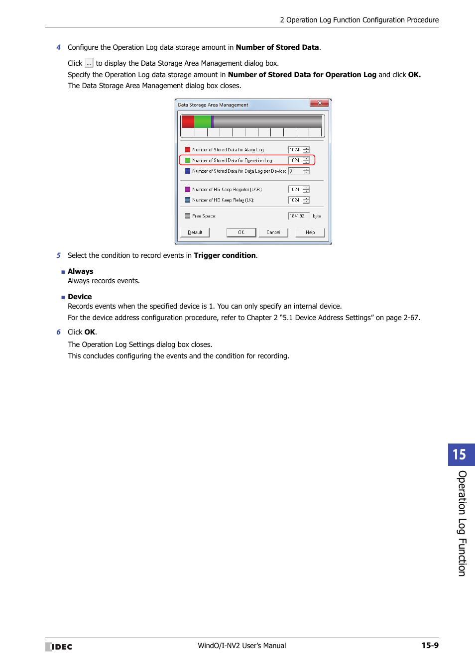 Oper ation log function | IDEC High Performance Series User Manual | Page 891 / 1448