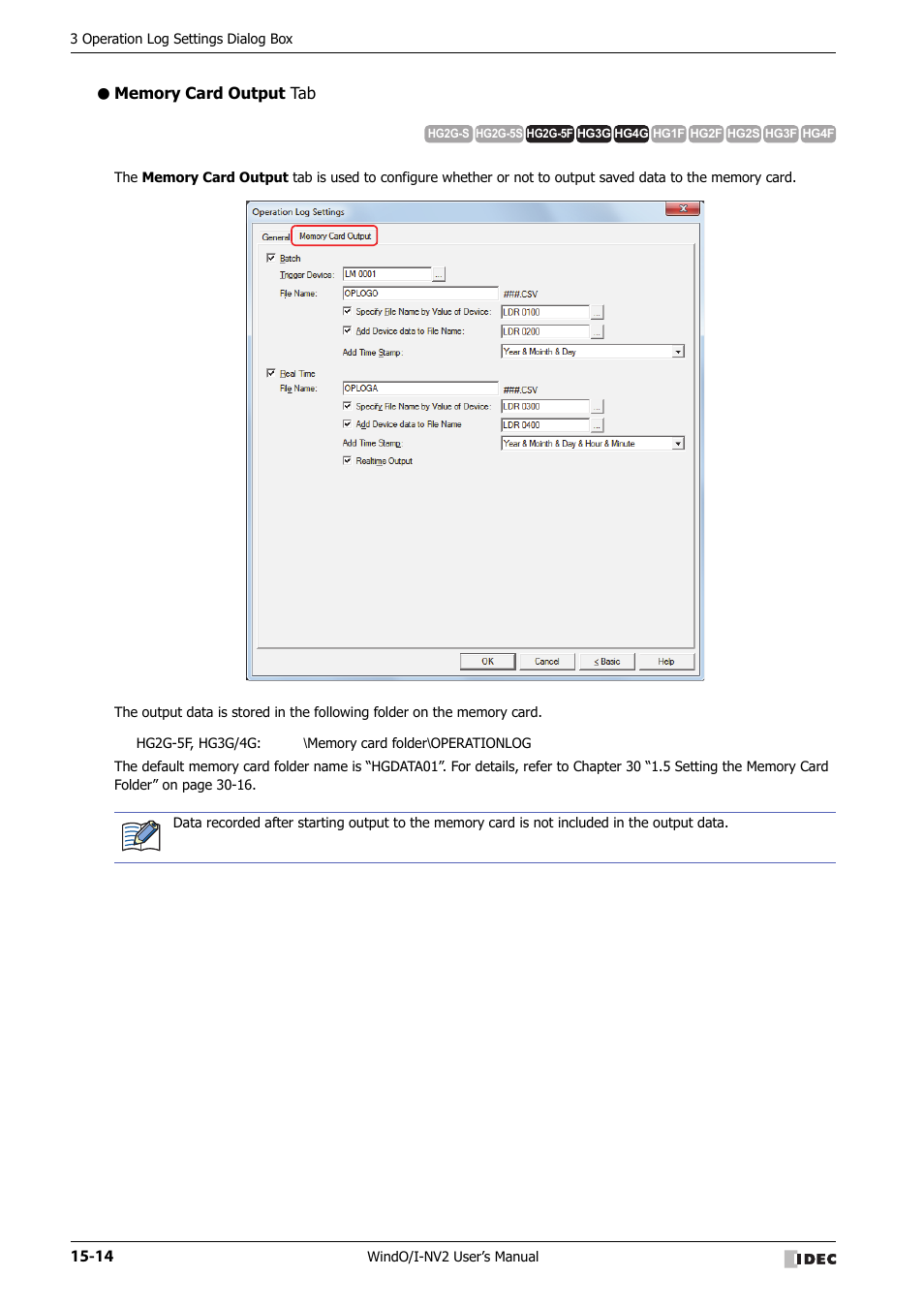 Memory card output tab | IDEC High Performance Series User Manual | Page 896 / 1448