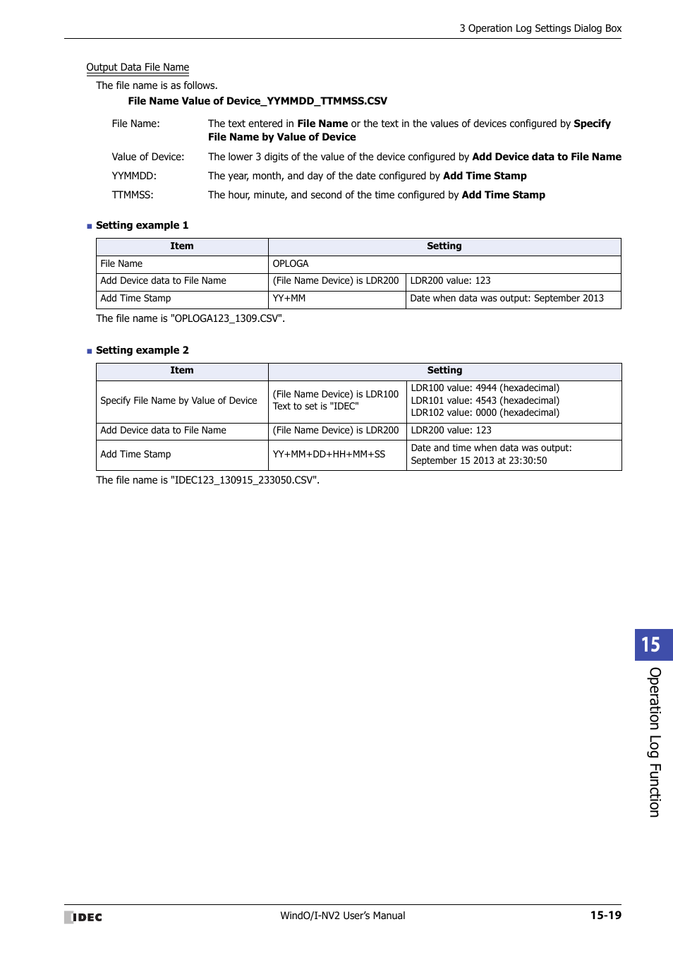 Oper ation log function | IDEC High Performance Series User Manual | Page 901 / 1448
