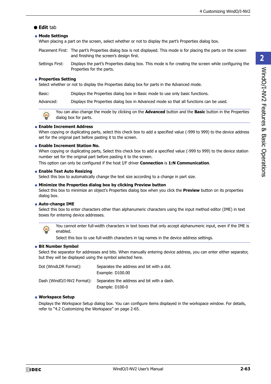 Edit tab, Windo/i -nv2 f eatures & b asic oper ations | IDEC High Performance Series User Manual | Page 93 / 1448