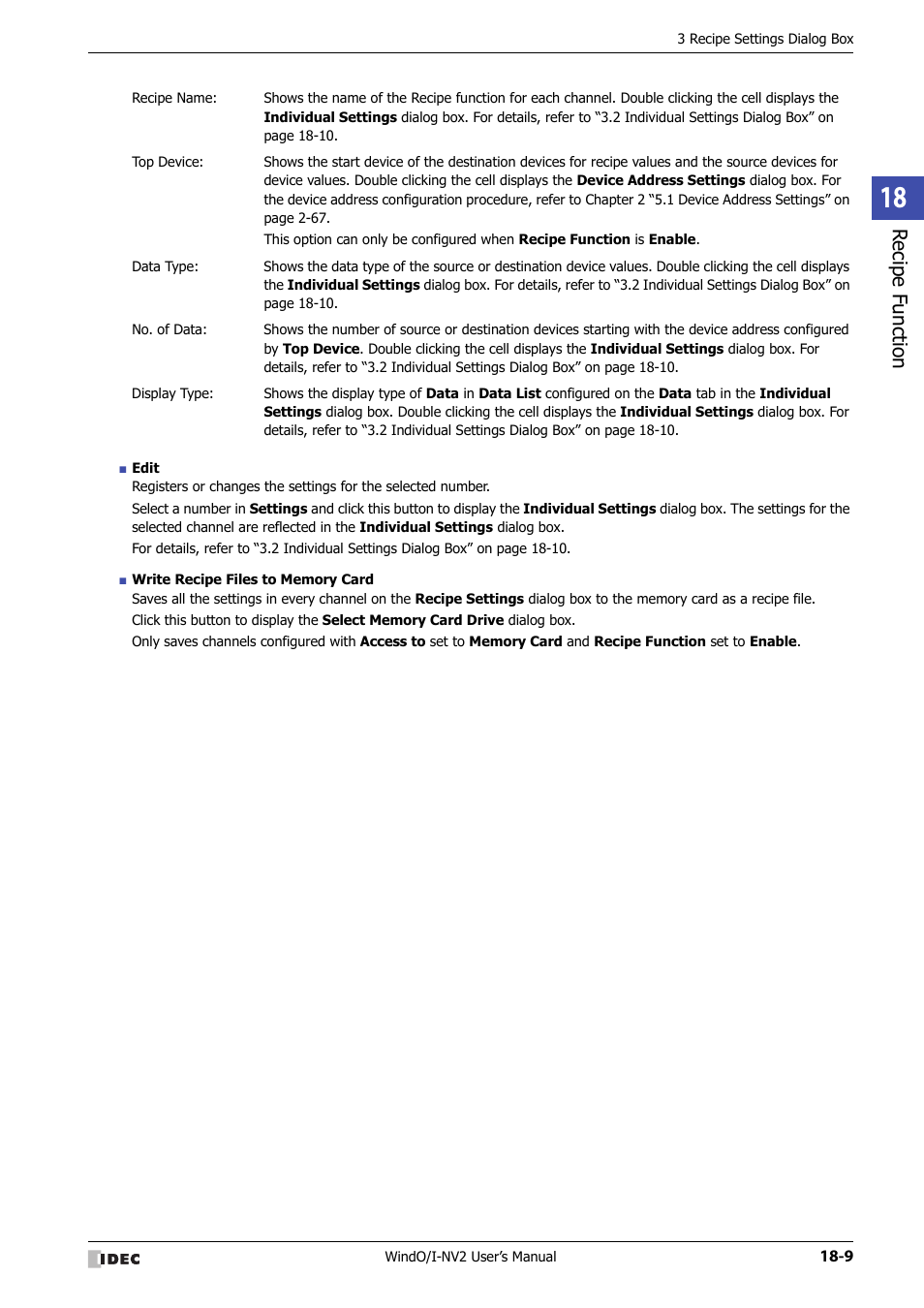 Rec ipe func tion | IDEC High Performance Series User Manual | Page 935 / 1448