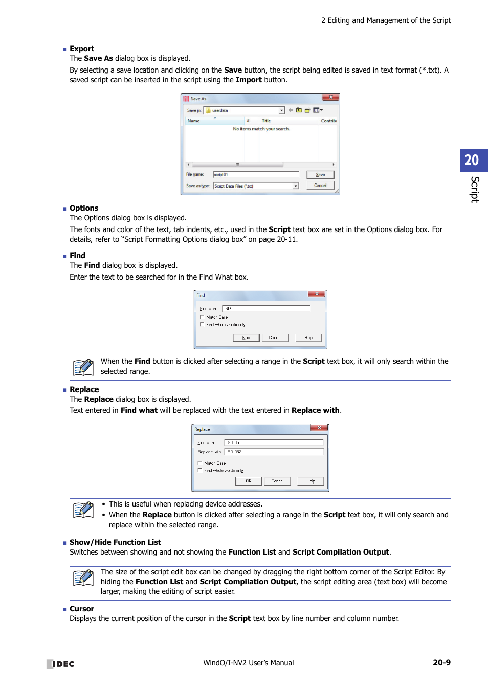 Script | IDEC High Performance Series User Manual | Page 973 / 1448