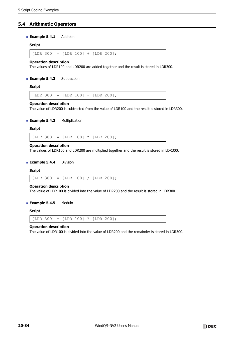 4 arithmetic operators, Arithmetic operators -34 | IDEC High Performance Series User Manual | Page 998 / 1448