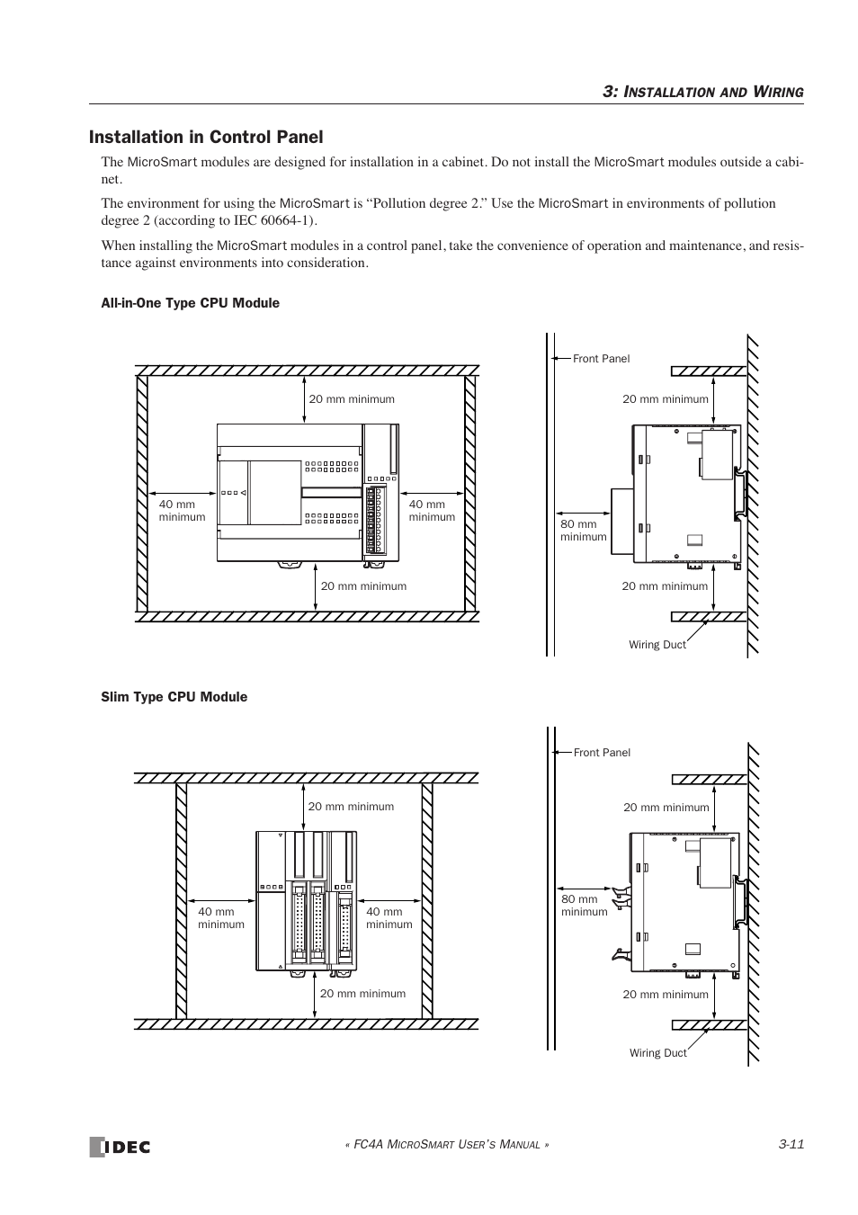 Installation in control panel | IDEC MicroSmart User Manual | Page 105 / 525