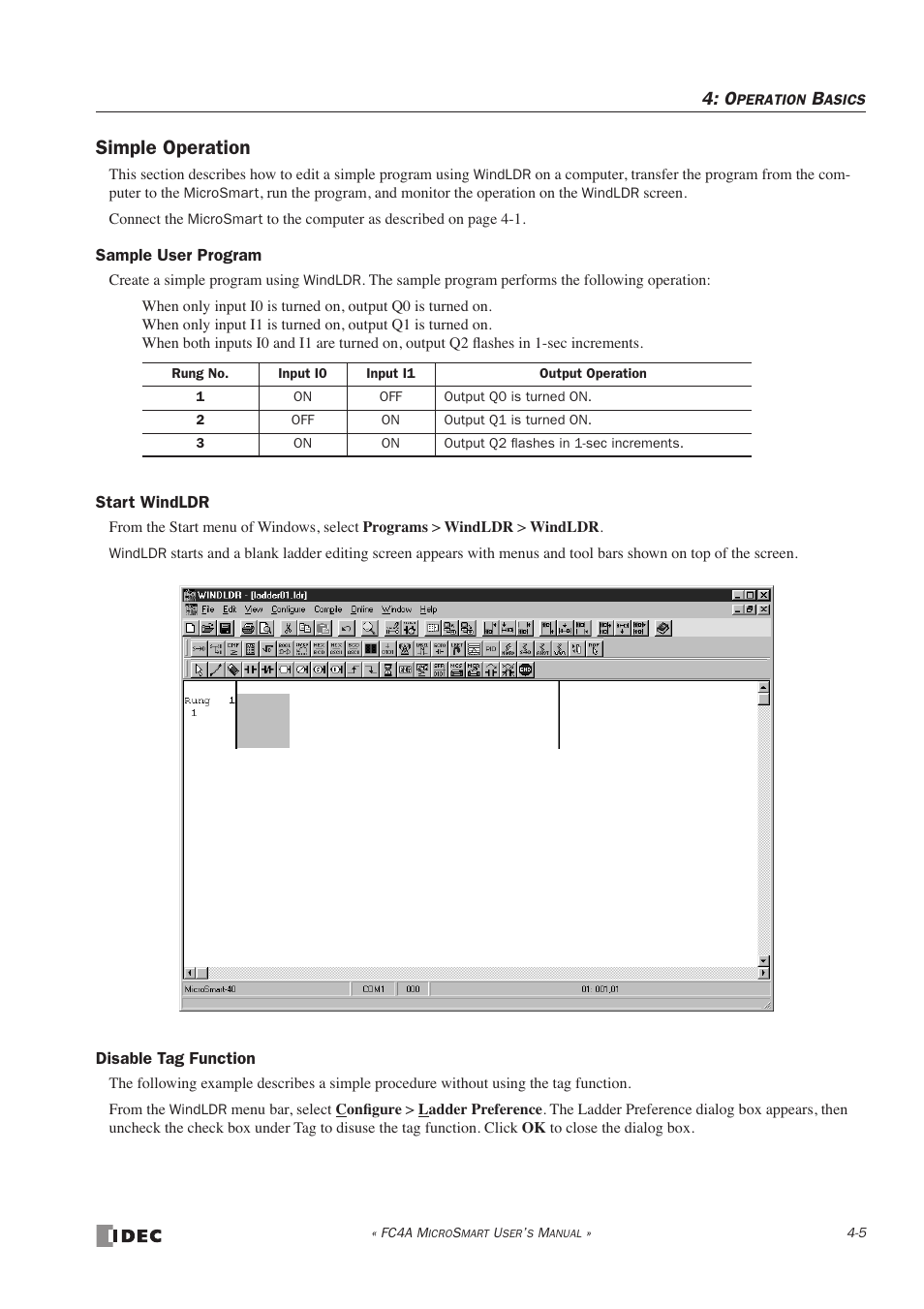 Simple operation | IDEC MicroSmart User Manual | Page 117 / 525