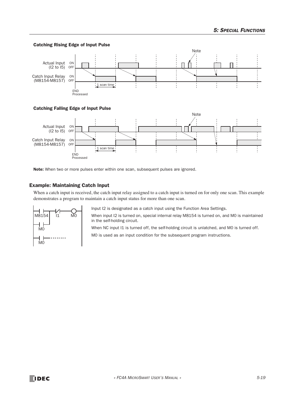 Example: maintaining catch input | IDEC MicroSmart User Manual | Page 139 / 525