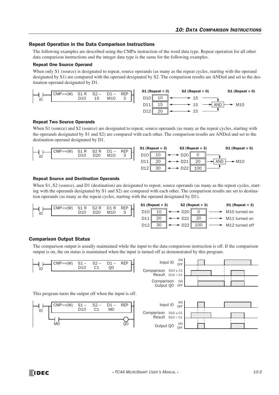 IDEC MicroSmart User Manual | Page 231 / 525