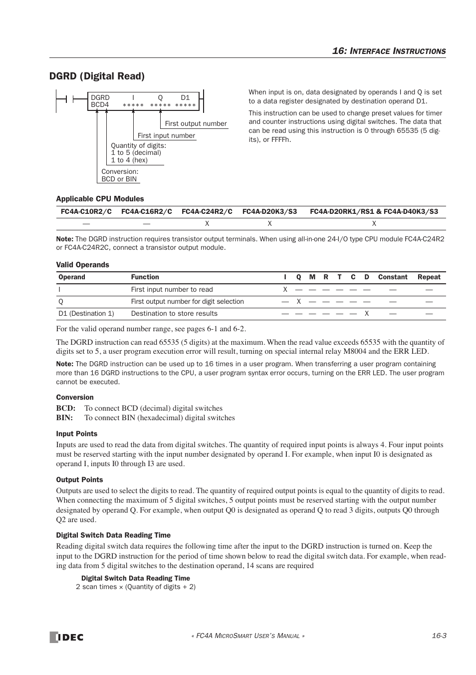 Dgrd (digital read), Dgrd (digital read) -3 | IDEC MicroSmart User Manual | Page 277 / 525