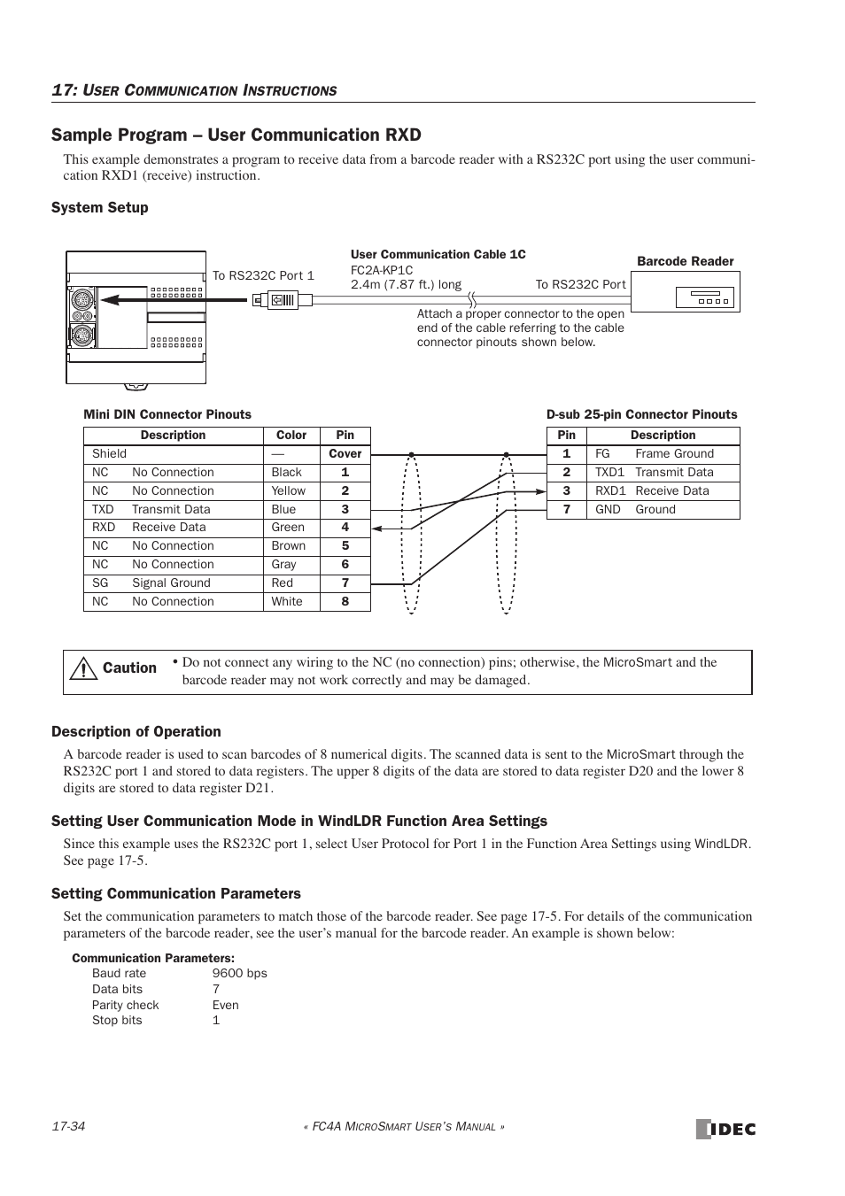 Sample program - user communication rxd, Sample program – user communication rxd -34, Sample program – user communication rxd | IDEC MicroSmart User Manual | Page 312 / 525