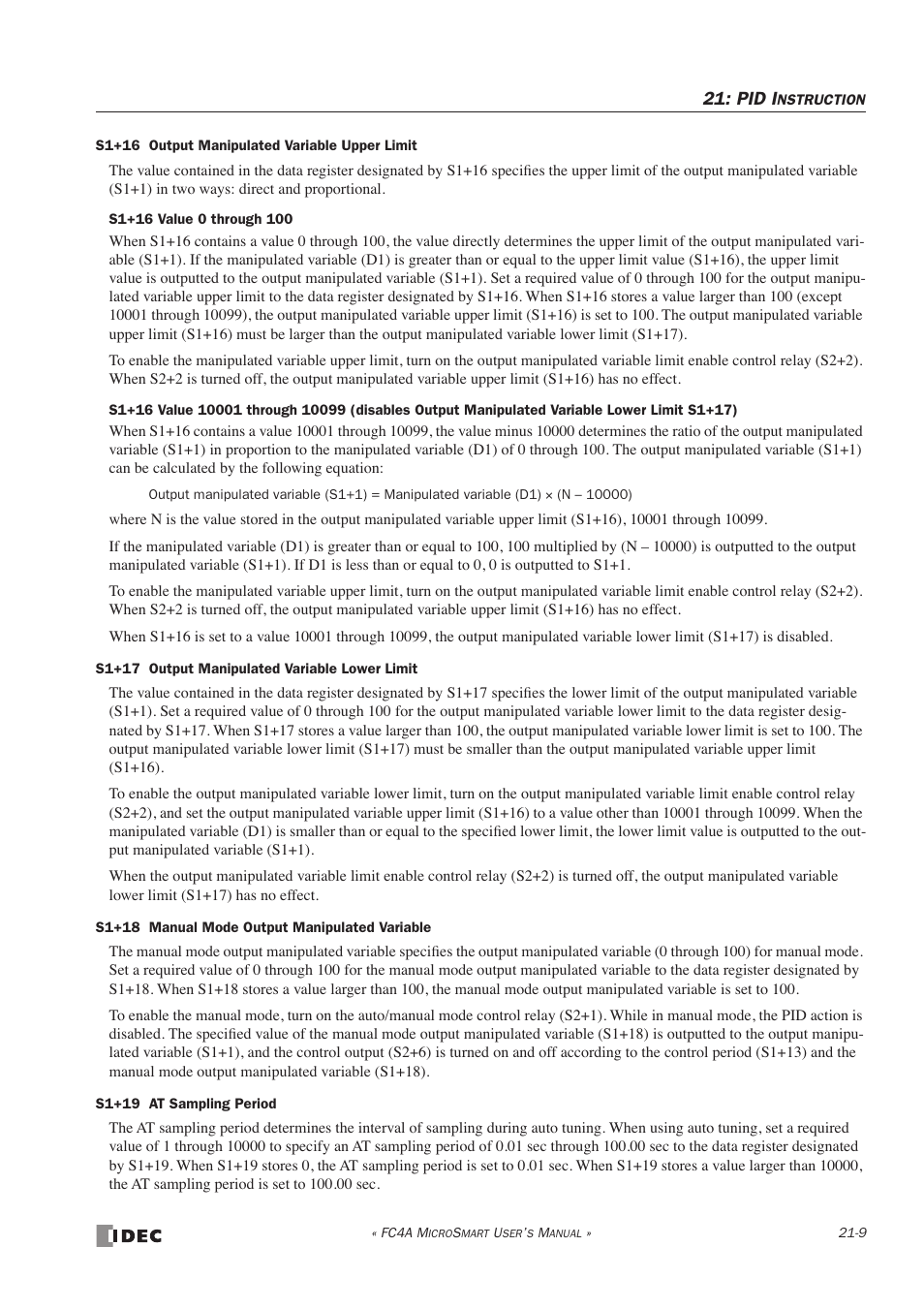 Pid i | IDEC MicroSmart User Manual | Page 365 / 525