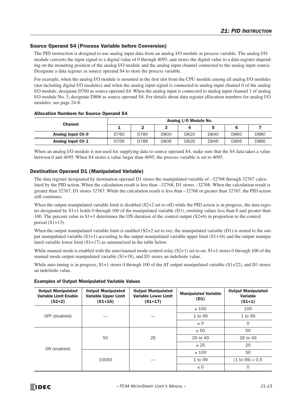 Pid i | IDEC MicroSmart User Manual | Page 369 / 525