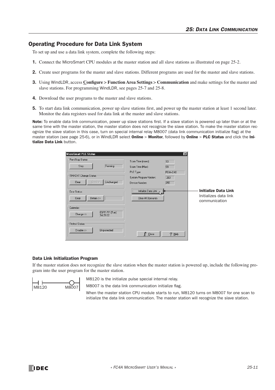 Operating procedure for data link system, Operating procedure for data link system -11 | IDEC MicroSmart User Manual | Page 419 / 525