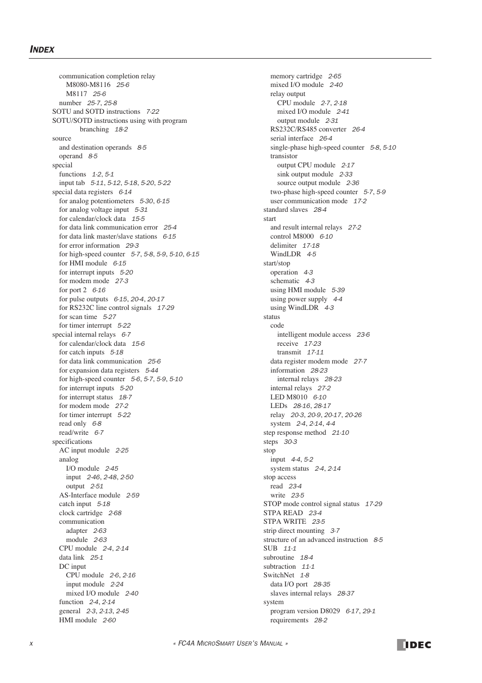 IDEC MicroSmart User Manual | Page 522 / 525