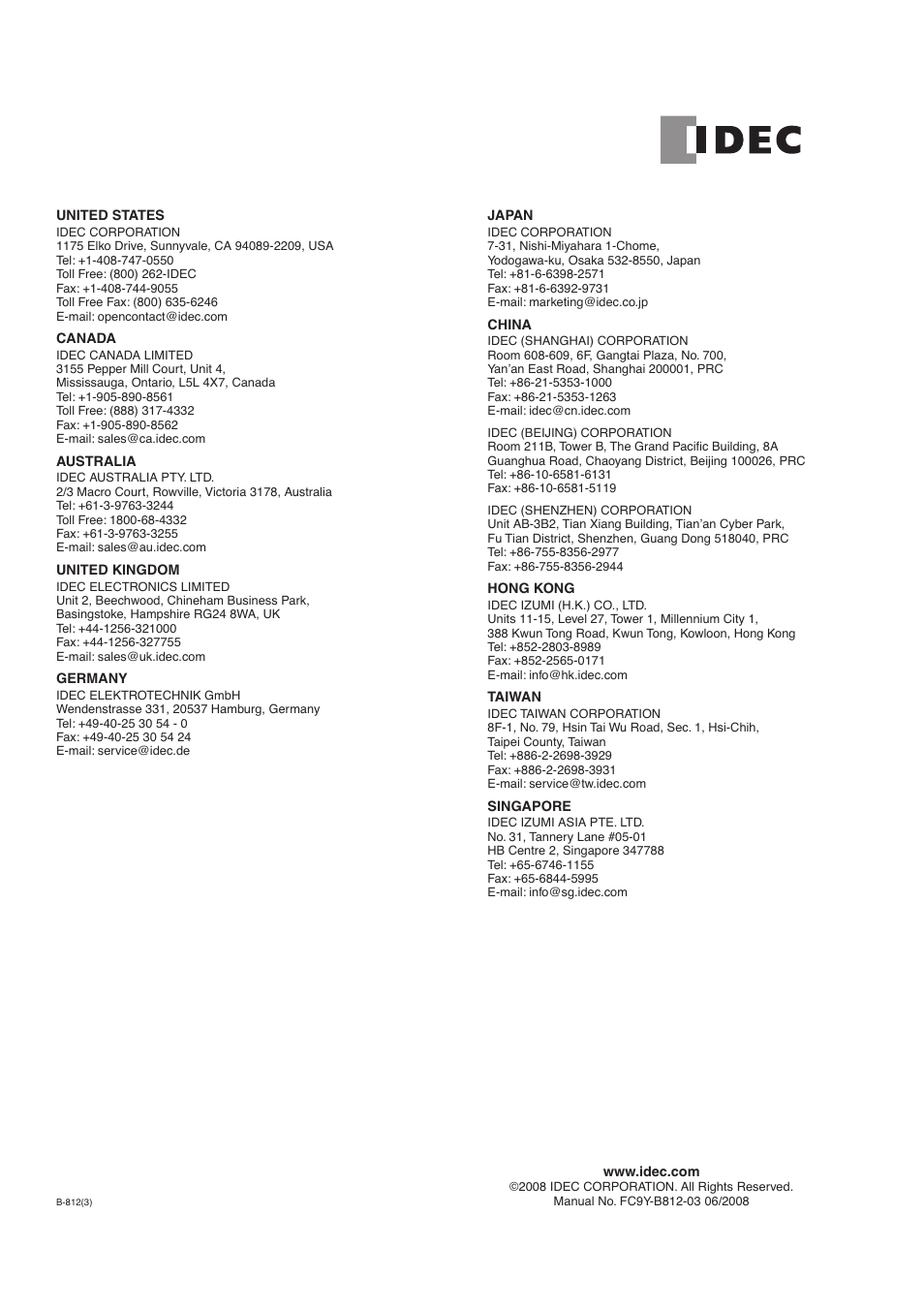 IDEC MicroSmart User Manual | Page 525 / 525