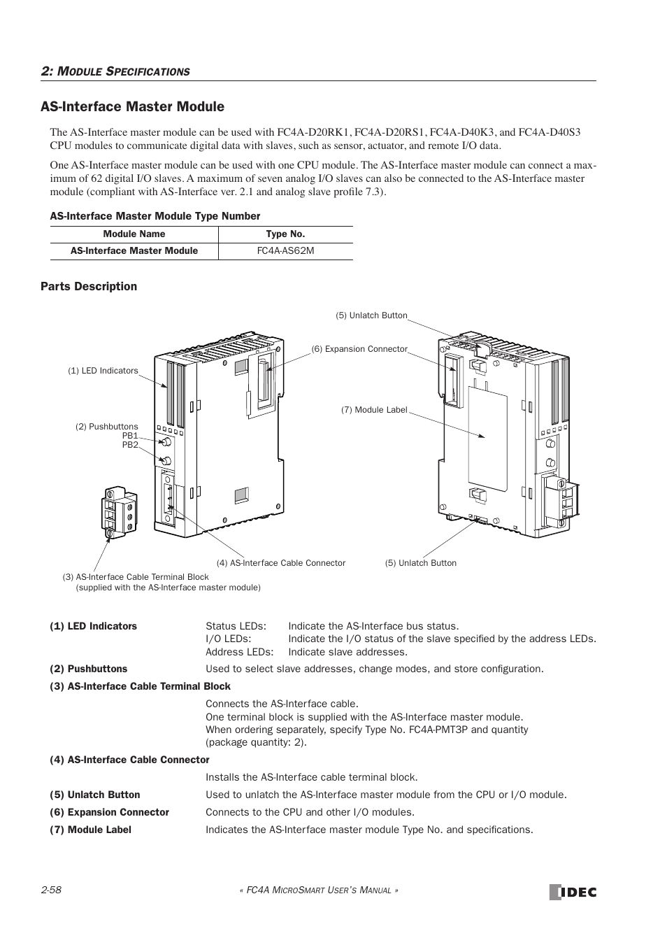 As-interface master module | IDEC MicroSmart User Manual | Page 78 / 525