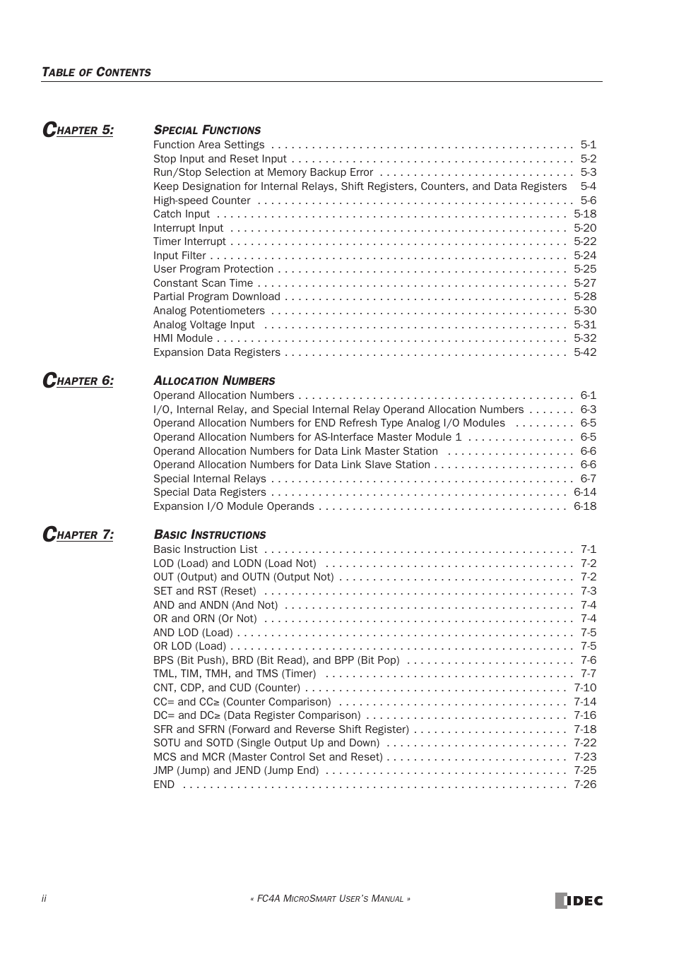 IDEC MicroSmart User Manual | Page 8 / 525