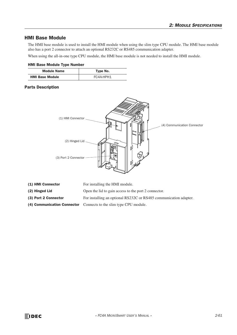 Hmi base module | IDEC MicroSmart User Manual | Page 81 / 525