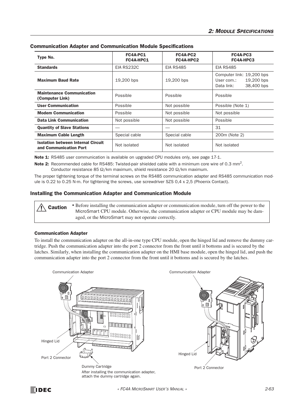 IDEC MicroSmart User Manual | Page 83 / 525