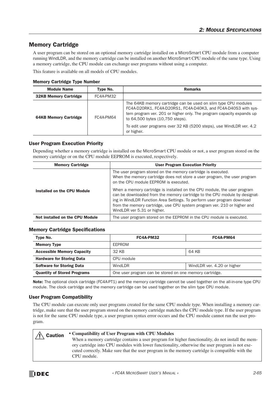 Memory cartridge | IDEC MicroSmart User Manual | Page 85 / 525