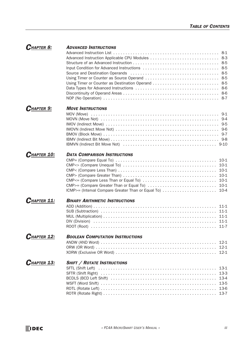 IDEC MicroSmart User Manual | Page 9 / 525