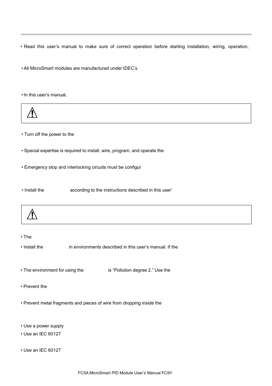 Afety, Recautions, Warning | Caution | IDEC MicroSmart Pentra User Manual | Page 2 / 162