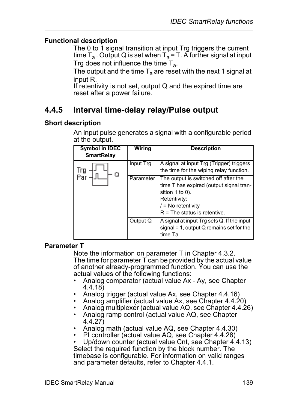 5 interval time-delay relay/pulse output, Interval time-delay relay/pulse output | IDEC FL1E SmartRelay User Manual | Page 153 / 356