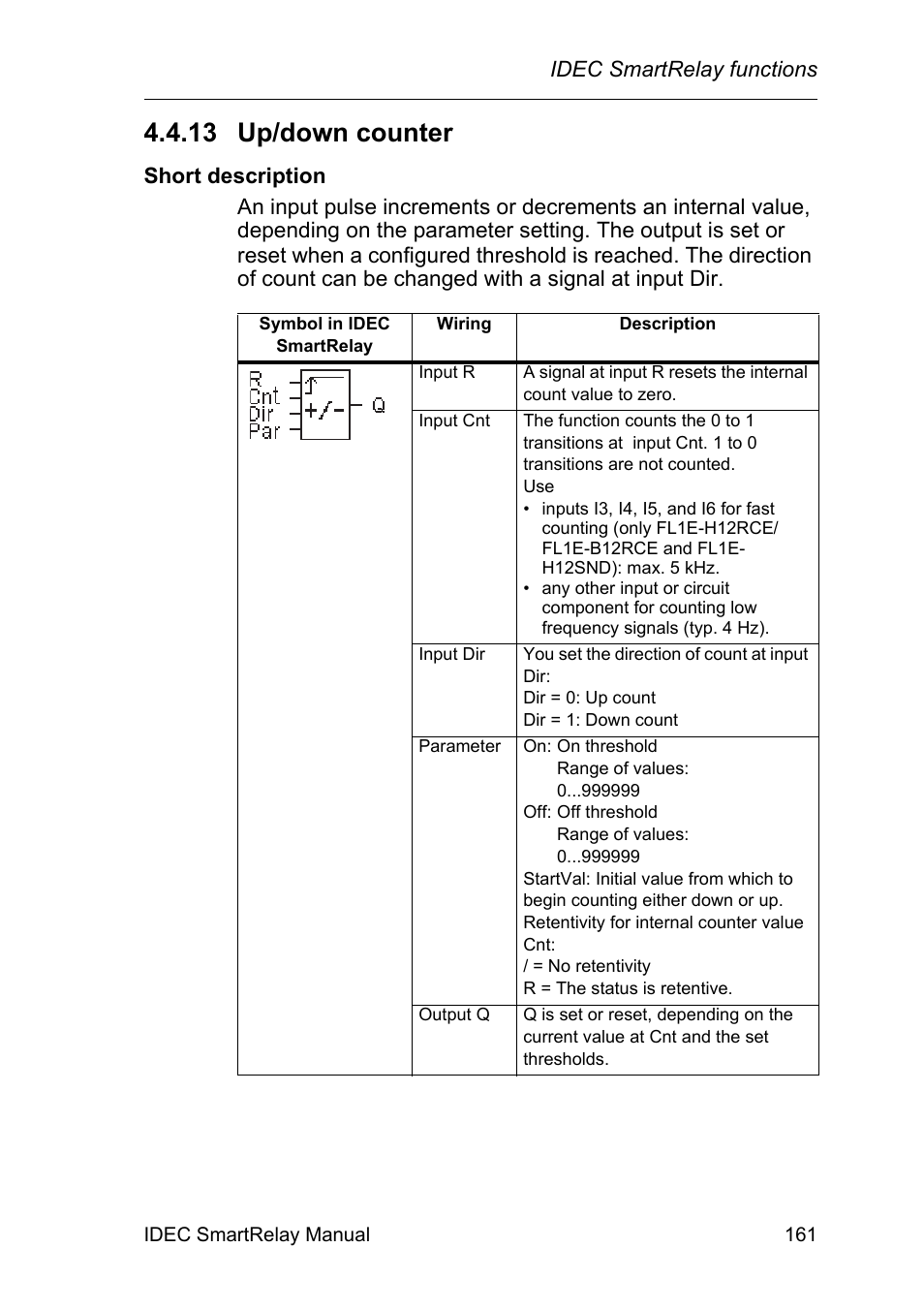13 up/down counter, Up/down counter | IDEC FL1E SmartRelay User Manual | Page 175 / 356
