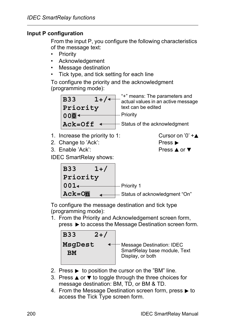 Msgdest bm b33 2 | IDEC FL1E SmartRelay User Manual | Page 214 / 356