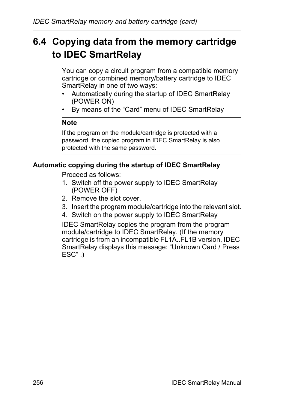 Copying data from the memory cartridge, To idec smartrelay | IDEC FL1E SmartRelay User Manual | Page 270 / 356