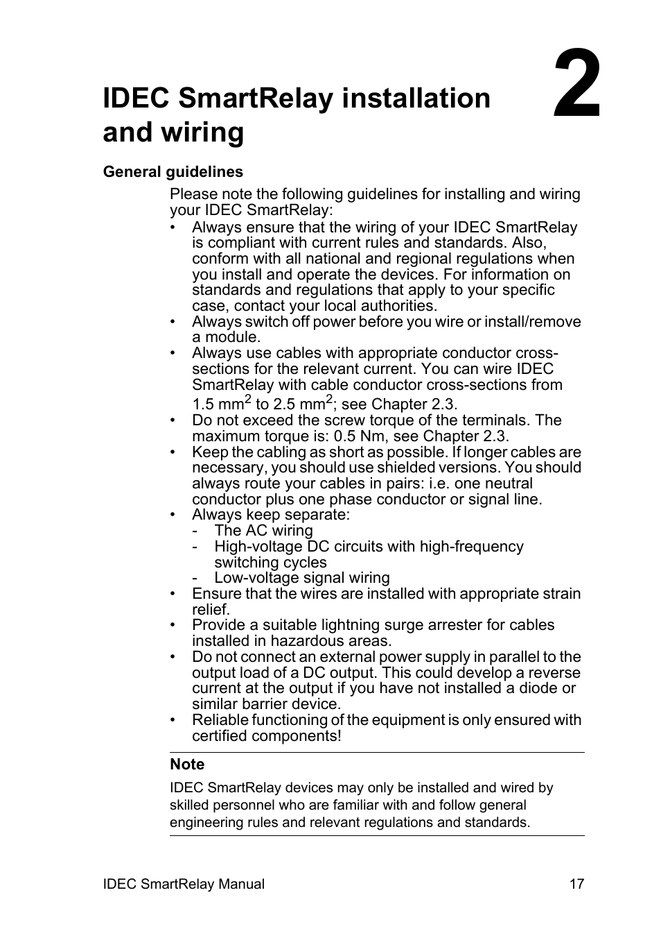 Idec smartrelay installation and wiring, Idec smartrelay installation  and wiring | IDEC FL1E SmartRelay User Manual | Page 31 / 356