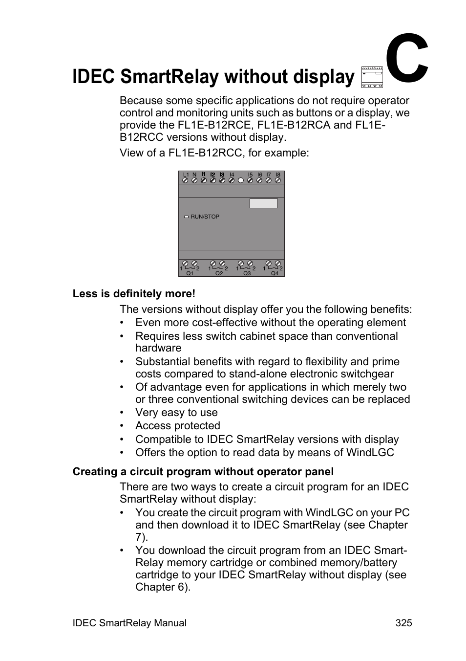 Idec smartrelay without display | IDEC FL1E SmartRelay User Manual | Page 339 / 356
