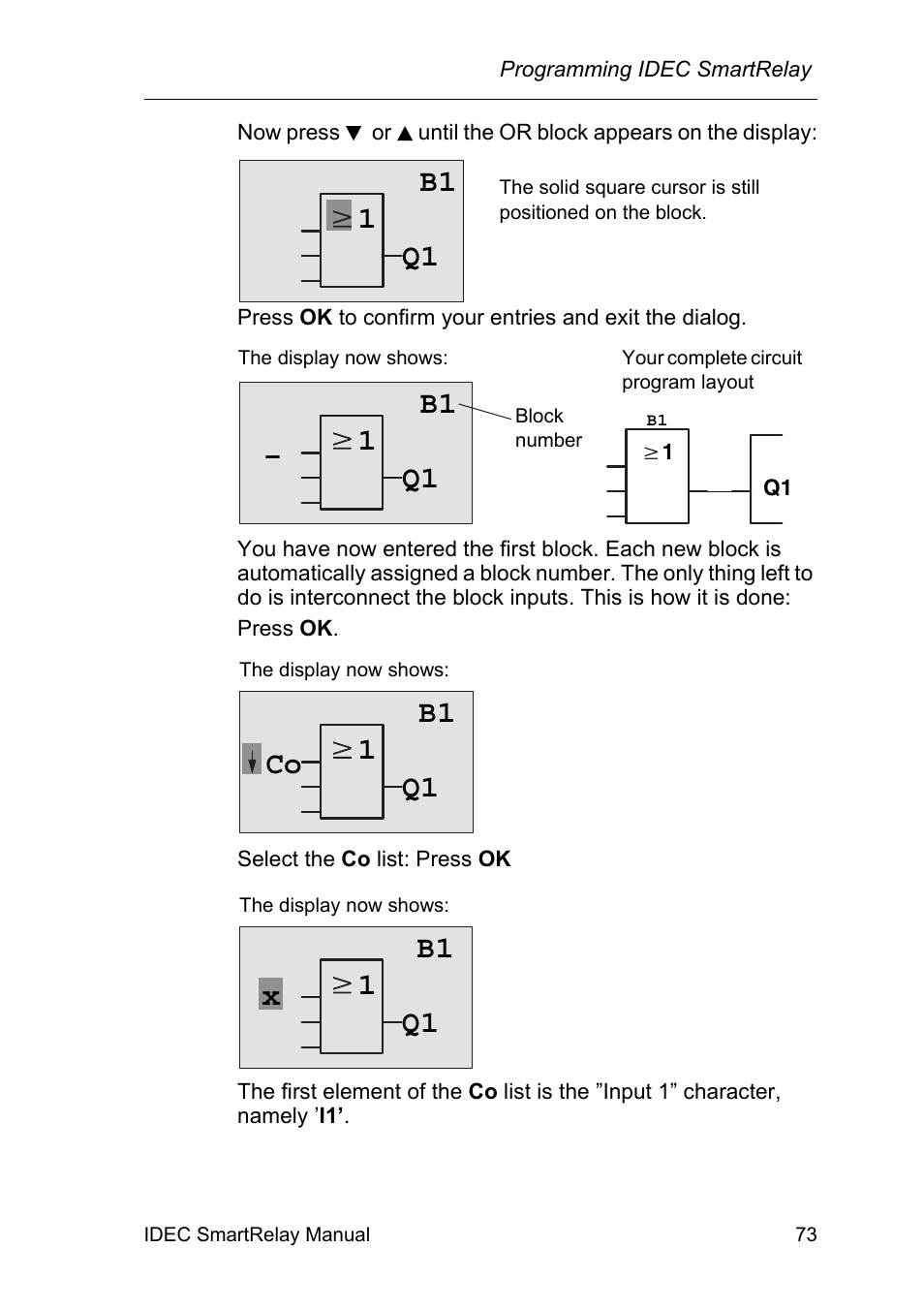 1b1 q1, 1b1 q1 co, 1b1 q1 x | IDEC FL1E SmartRelay User Manual | Page 87 / 356