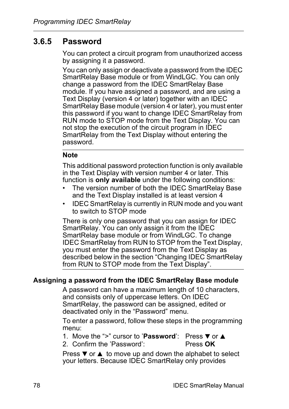5 password, Password | IDEC FL1E SmartRelay User Manual | Page 92 / 356