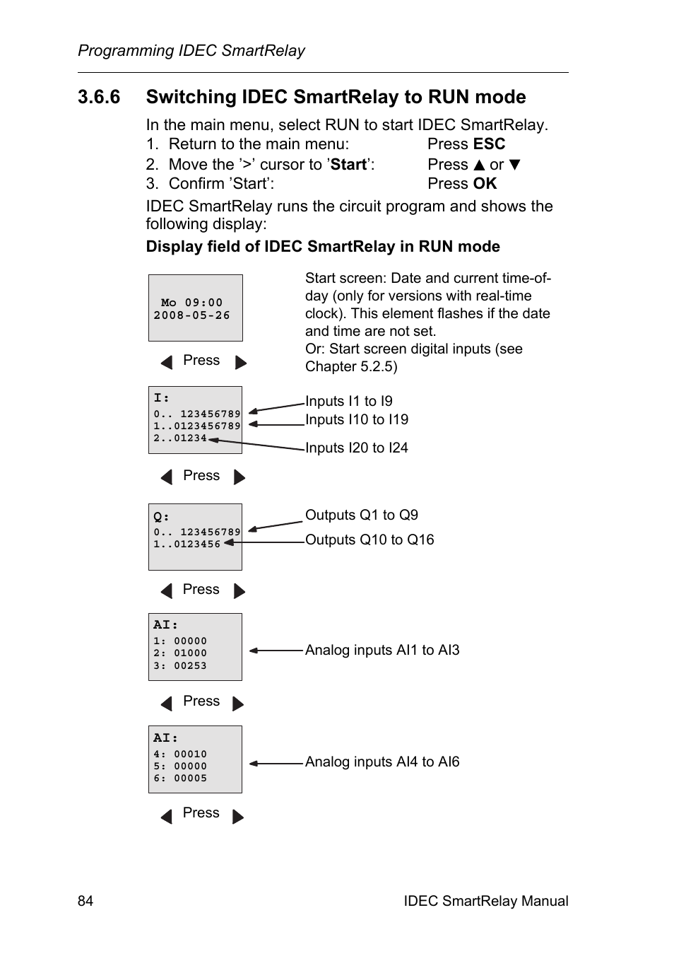 6 switching idec smartrelay to run mode, Switching idec smartrelay to run mode | IDEC FL1E SmartRelay User Manual | Page 98 / 356