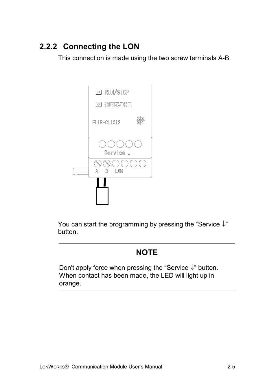 2 connecting the lon | IDEC FL1E SmartRelay User Manual | Page 12 / 24