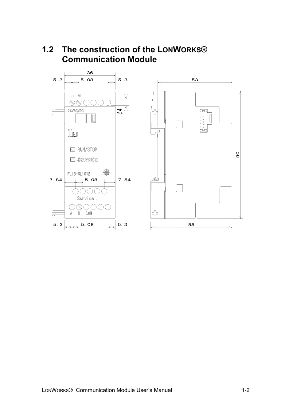 2 the construction of the l, Communication module | IDEC FL1E SmartRelay User Manual | Page 6 / 24