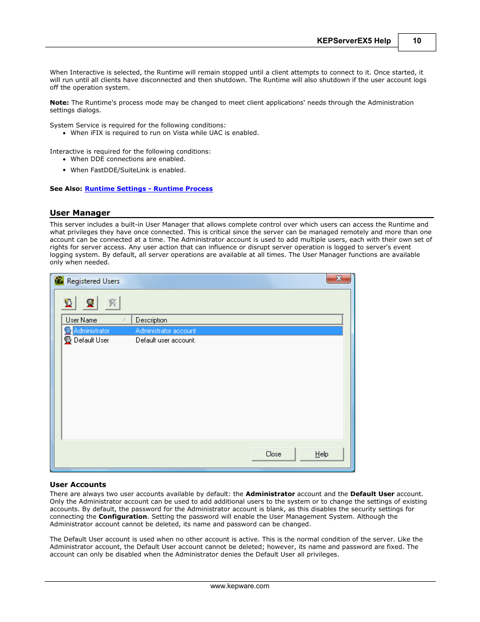 Server administration, User manager | IDEC WindSRV User Manual | Page 11 / 165