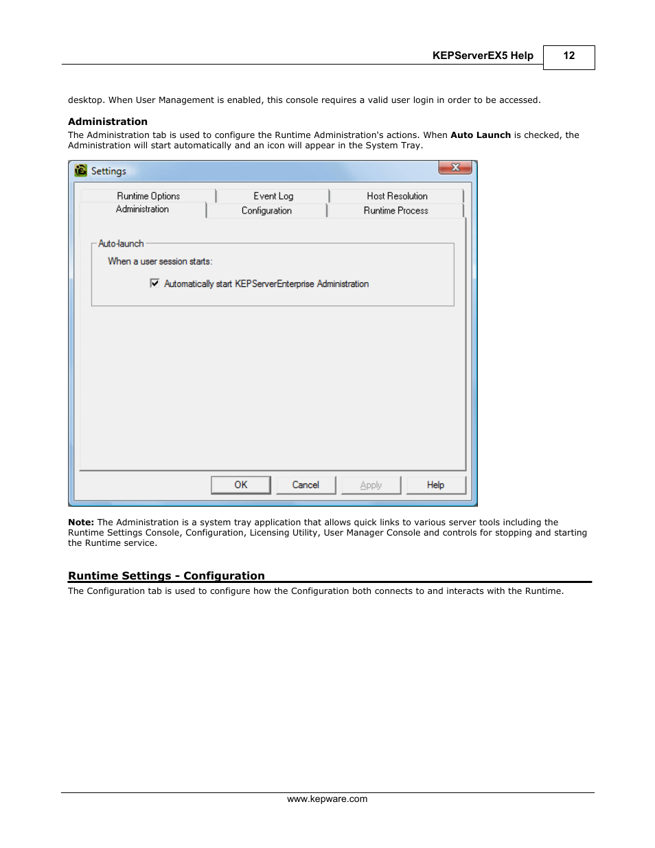 Runtime settings - configuration | IDEC WindSRV User Manual | Page 13 / 165