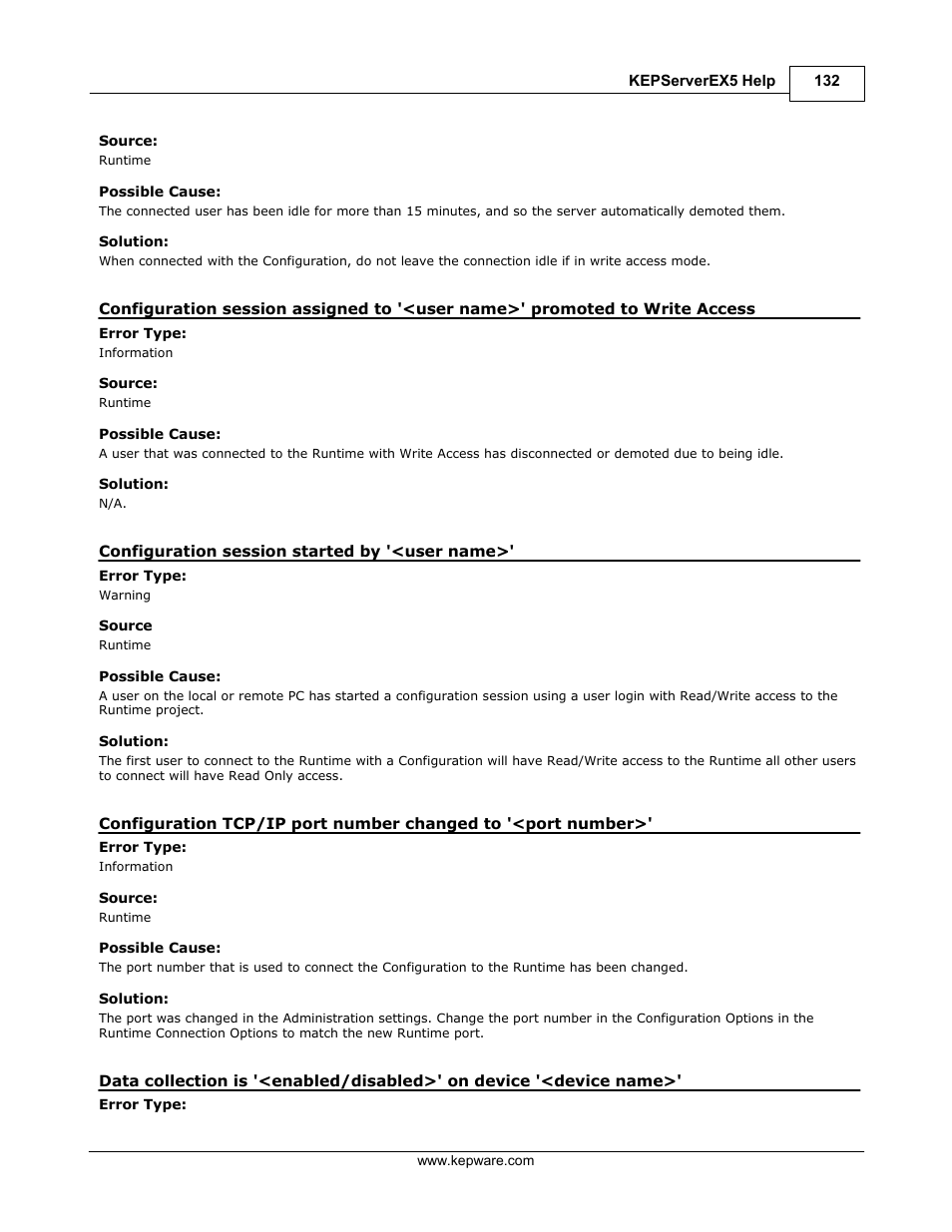 Configuration session started by '<user name | IDEC WindSRV User Manual | Page 133 / 165